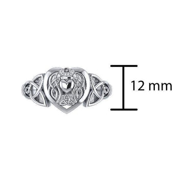 Celtic Claddagh Heart Sterling Silver Ring TRI1696 - Jewelry